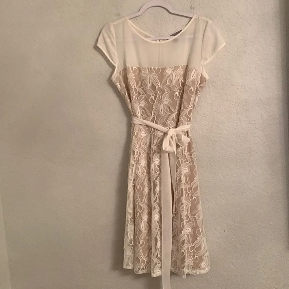 Danny & Nicole Floral Lace Flare Dress Size 10